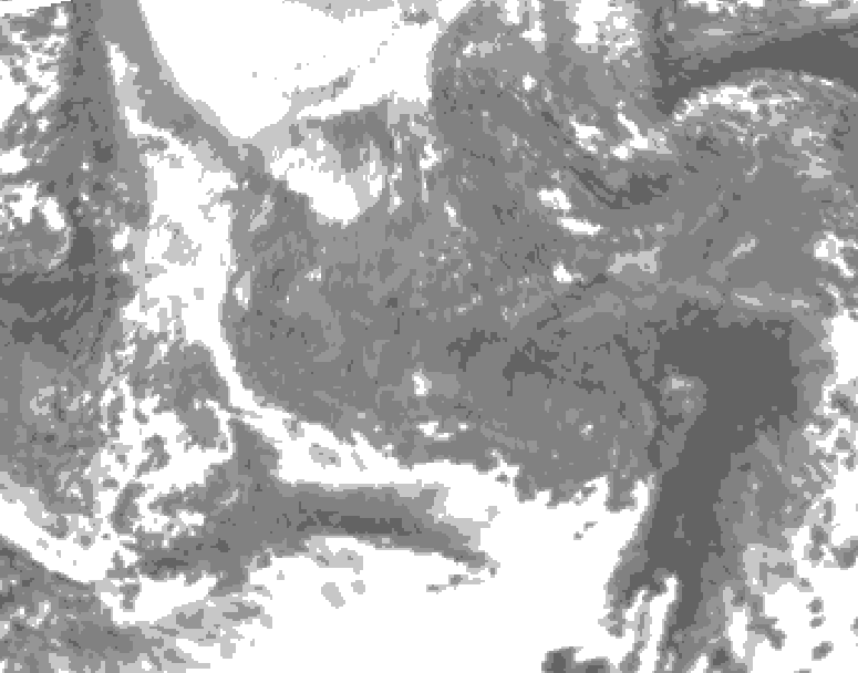 GDPS total cloud 222 hour forecast chart for Canada based on 2025/11/16 1200Z data