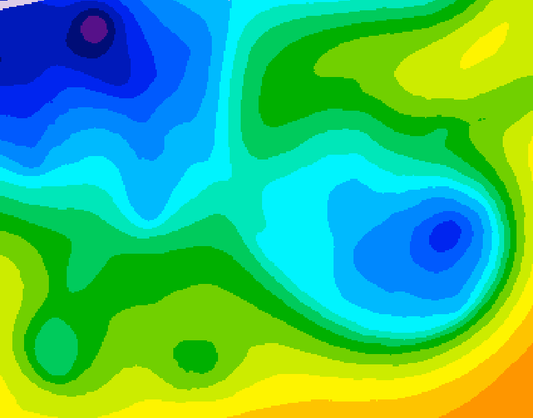 GDPS 500 millibar geopotential height 018 hour forecast chart for Canada based on 2025/11/17 0000Z data