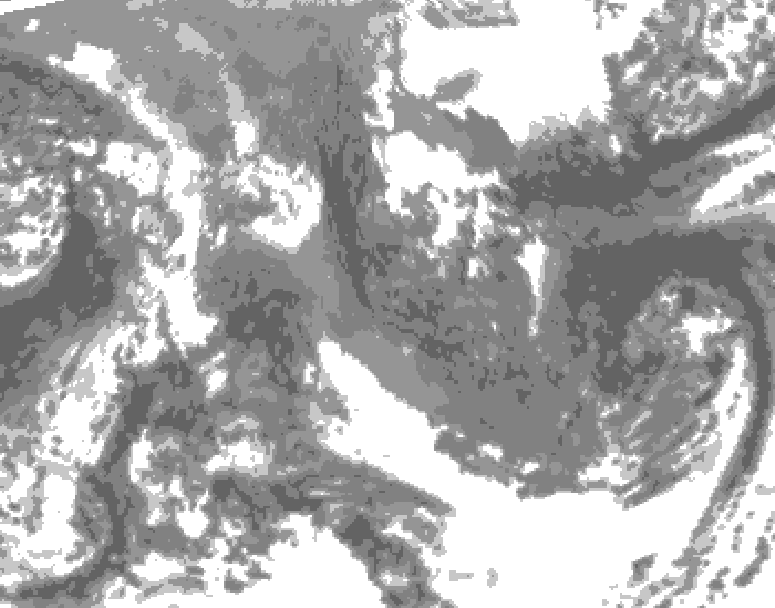GDPS total cloud 018 hour forecast chart for Canada based on 2025/11/17 0000Z data