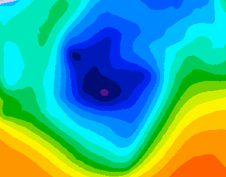 GDPS 500 millibar geopotential height 222 hour forecast chart for Canada based on 2025/11/18 1200Z data
