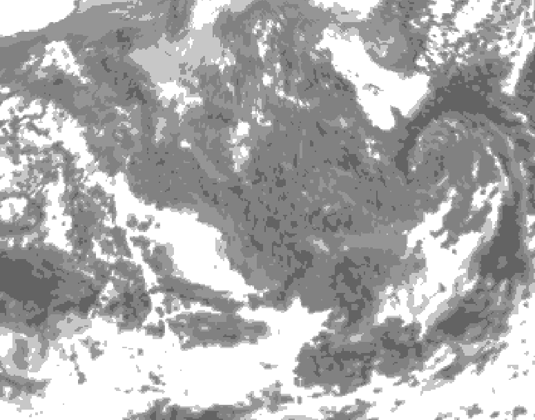 GDPS total cloud 120 hour forecast chart for Canada based on 2025/11/18 1200Z data