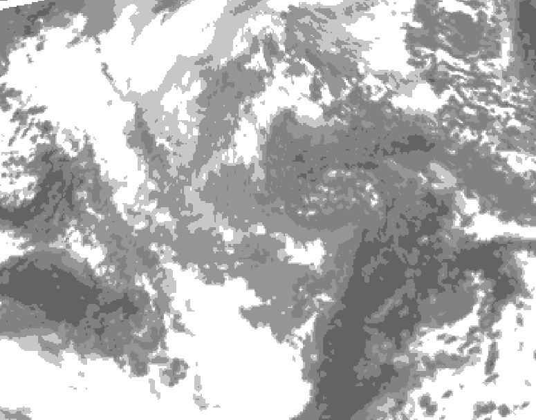 GDPS total cloud 222 hour forecast chart for Canada based on 2025/11/18 1200Z data