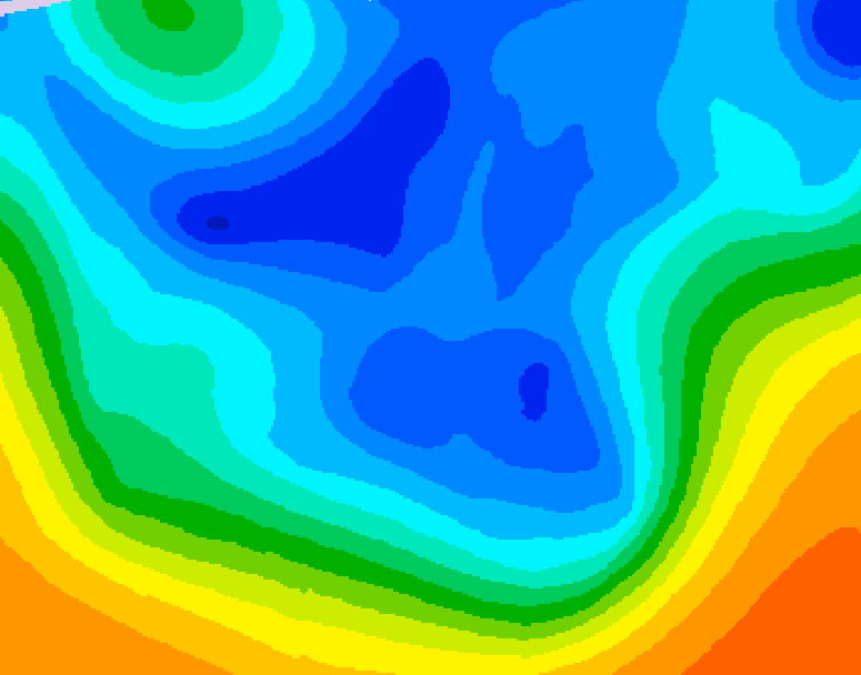 GDPS 500 millibar geopotential height 216 hour forecast chart for Canada based on 2025/11/19 0000Z data