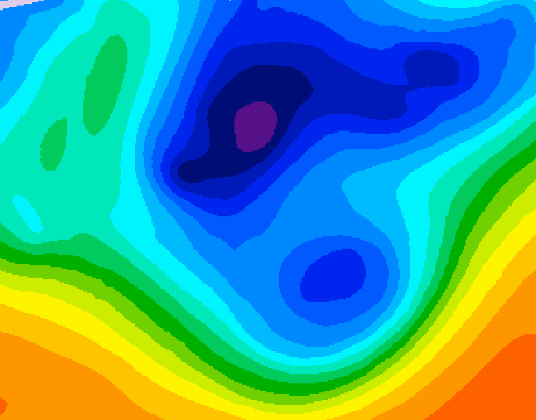 GDPS 500 millibar geopotential height 198 hour forecast chart for Canada based on 2025/11/19 1200Z data