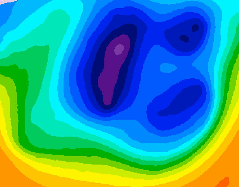 GDPS 500 millibar geopotential height 222 hour forecast chart for Canada based on 2025/11/19 1200Z data