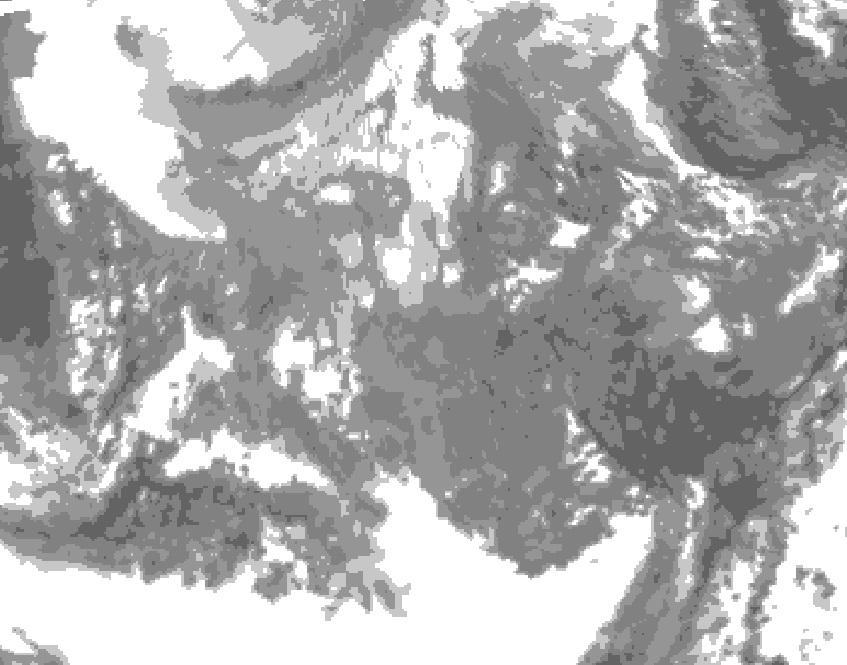 GDPS total cloud 216 hour forecast chart for Canada based on 2025/11/19 0000Z data
