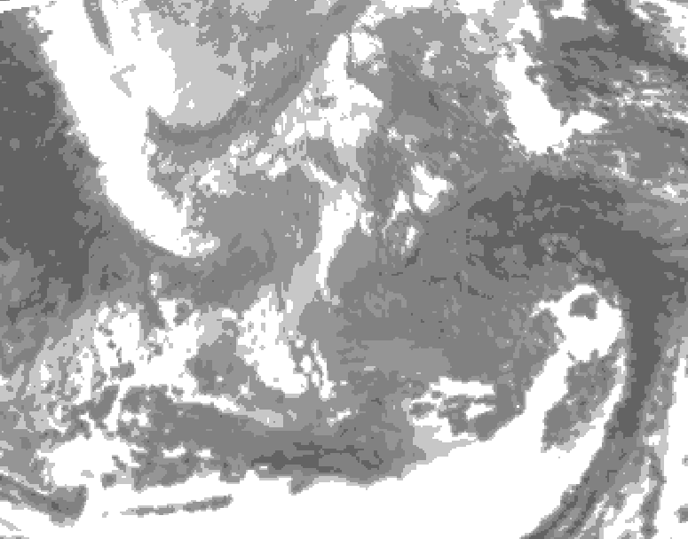 GDPS total cloud 234 hour forecast chart for Canada based on 2025/11/19 0000Z data