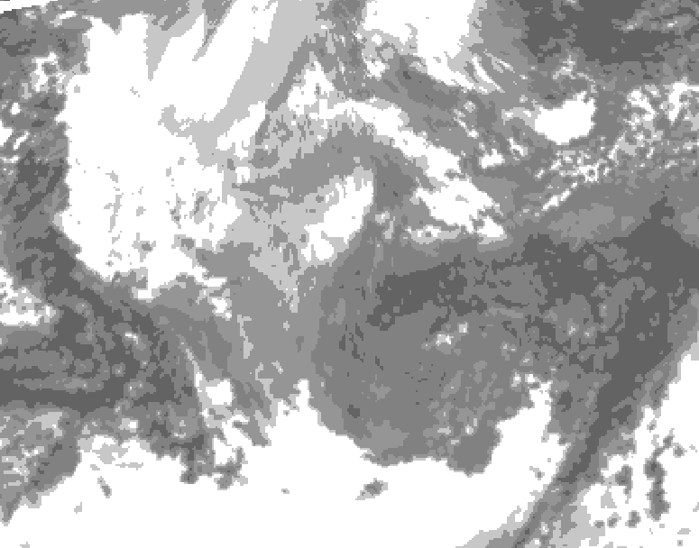 GDPS total cloud 198 hour forecast chart for Canada based on 2025/11/19 1200Z data