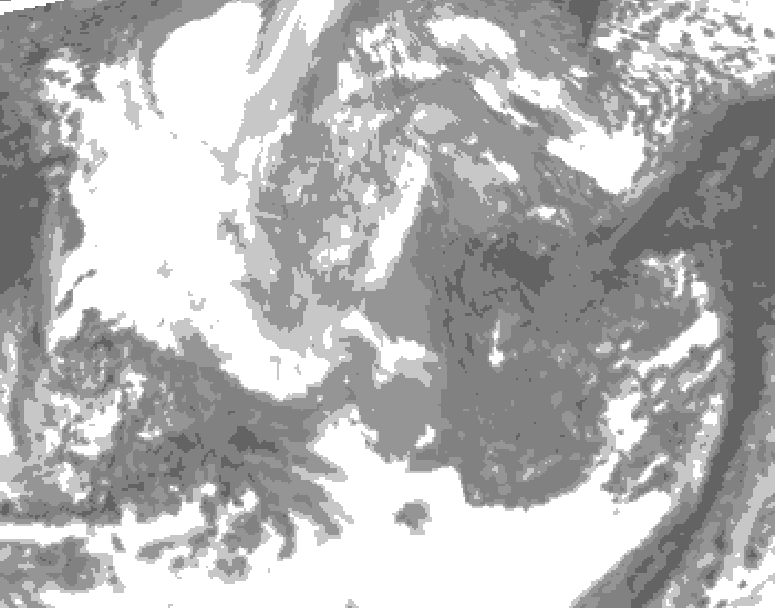 GDPS total cloud 222 hour forecast chart for Canada based on 2025/11/19 1200Z data