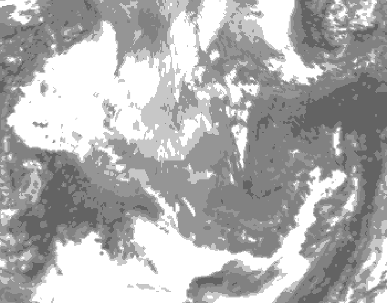 GDPS total cloud 210 hour forecast chart for Canada based on 2025/11/20 0000Z data