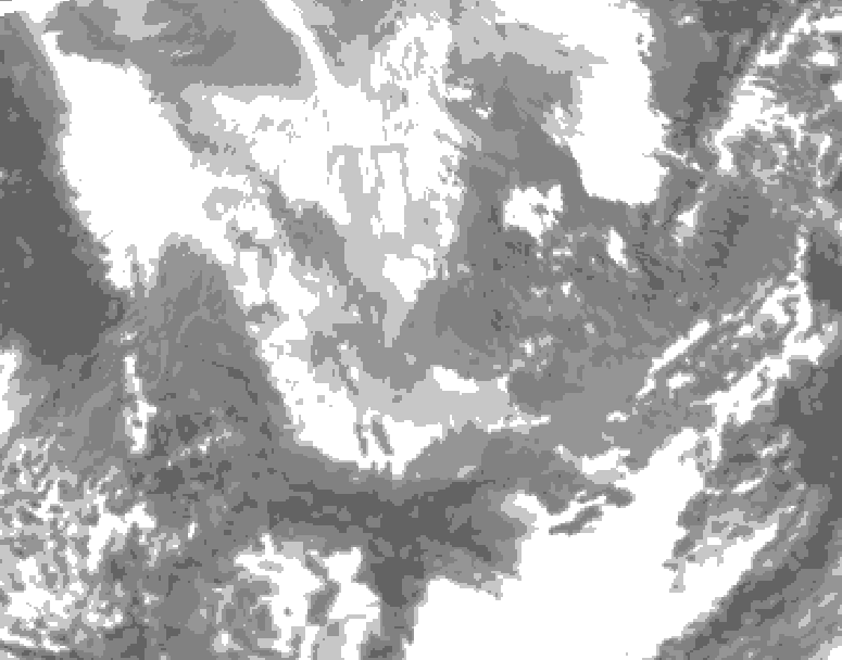 GDPS total cloud 210 hour forecast chart for Canada based on 2025/11/21 0000Z data
