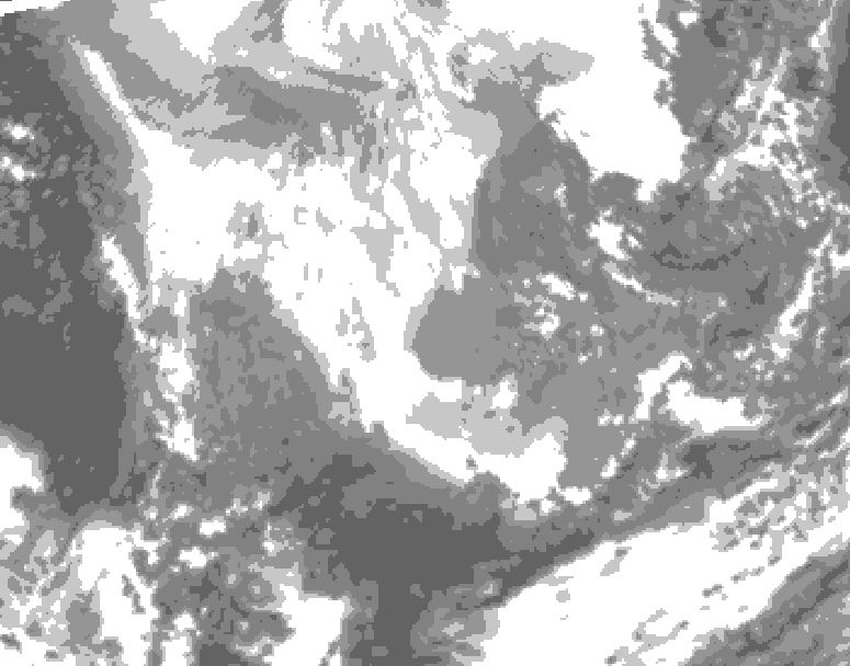 GDPS total cloud 234 hour forecast chart for Canada based on 2025/11/21 0000Z data