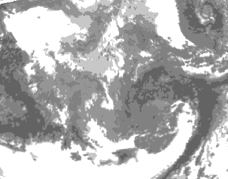 GDPS total cloud 150 hour forecast chart for Canada based on 2025/11/21 1200Z data