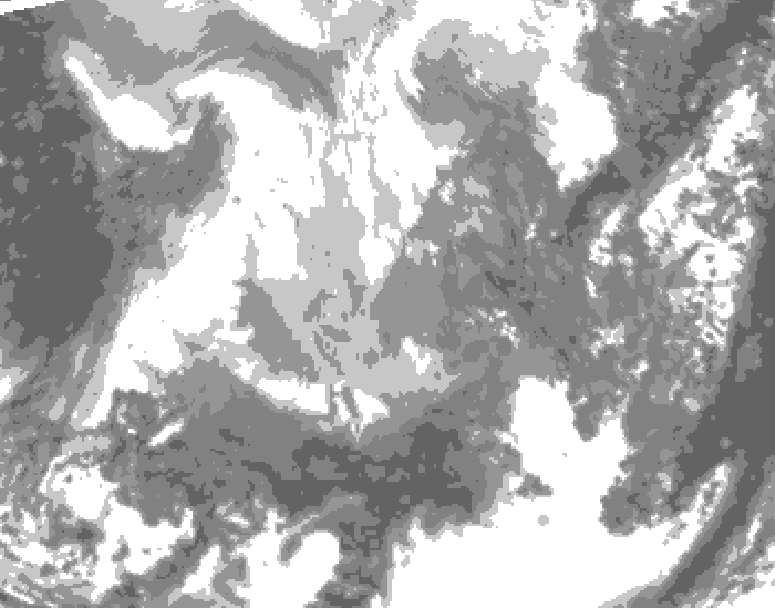 GDPS total cloud 198 hour forecast chart for Canada based on 2025/11/21 1200Z data