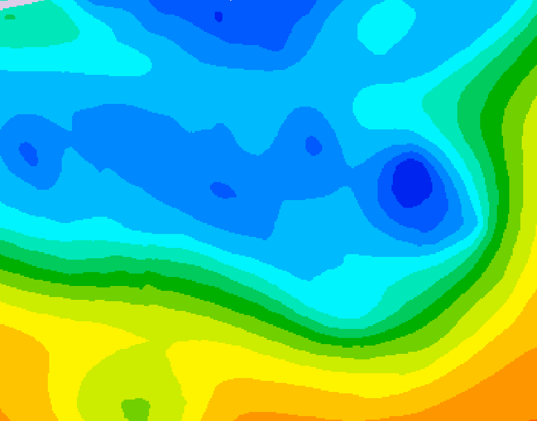 GDPS 500 millibar geopotential height 036 hour forecast chart for Canada based on 2025/11/22 0000Z data