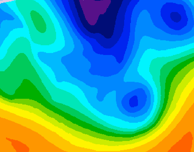 GDPS 500 millibar geopotential height 138 hour forecast chart for Canada based on 2025/11/22 0000Z data