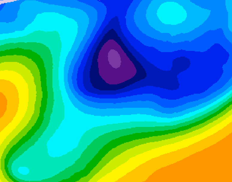 GDPS 500 millibar geopotential height 216 hour forecast chart for Canada based on 2025/11/22 0000Z data