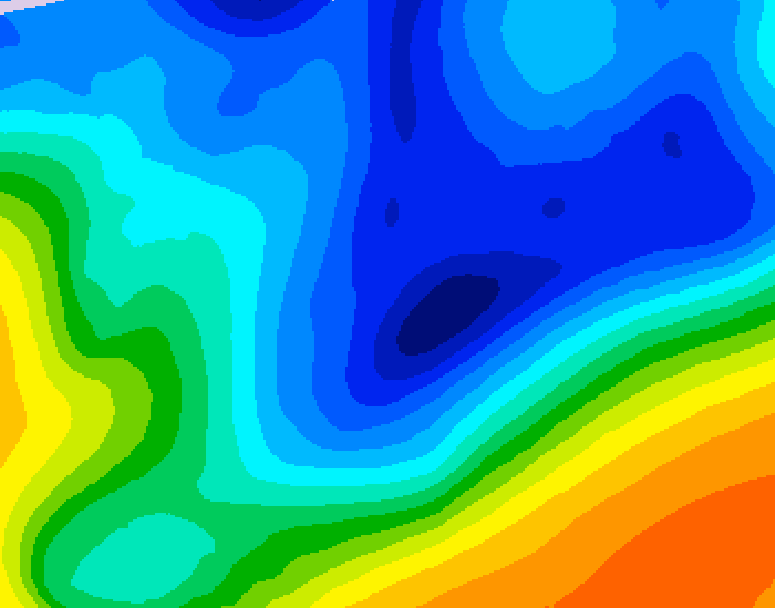 GDPS 500 millibar geopotential height 222 hour forecast chart for Canada based on 2025/11/22 1200Z data