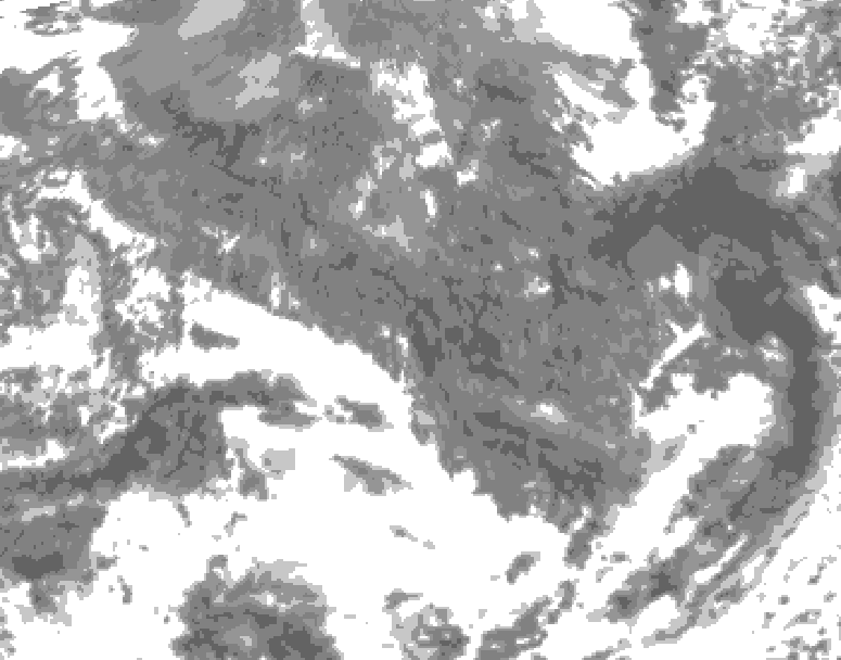GDPS total cloud 036 hour forecast chart for Canada based on 2025/11/22 0000Z data
