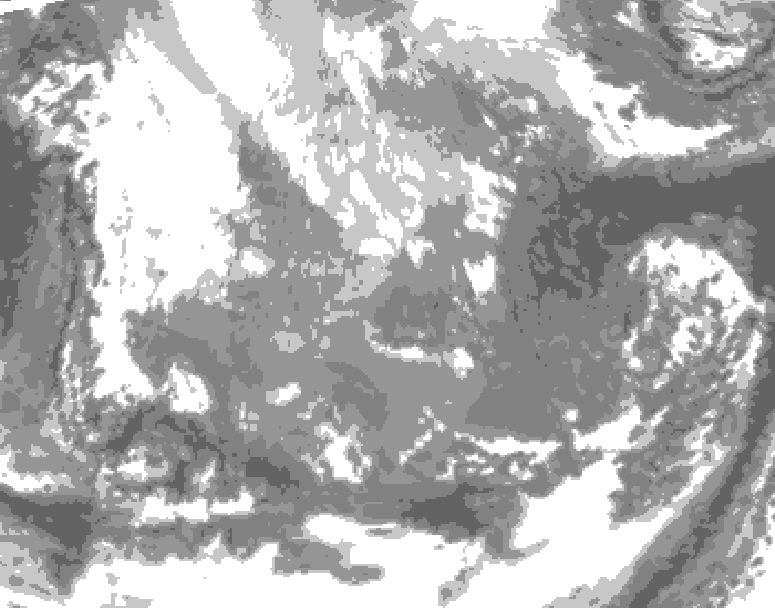 GDPS total cloud 162 hour forecast chart for Canada based on 2025/11/22 0000Z data
