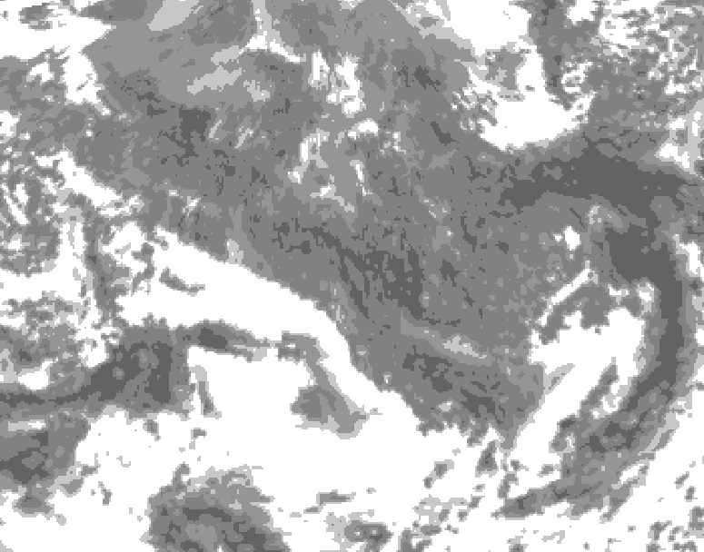 GDPS total cloud 024 hour forecast chart for Canada based on 2025/11/22 1200Z data