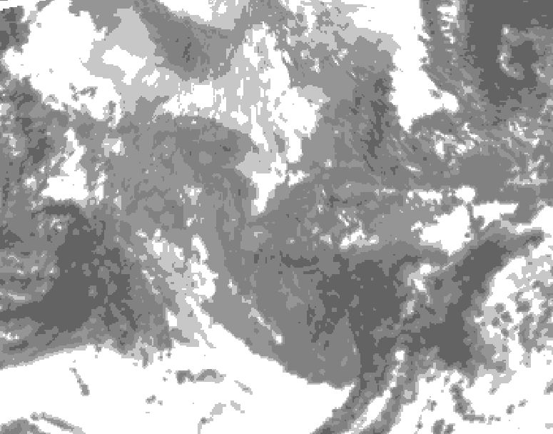 GDPS total cloud 102 hour forecast chart for Canada based on 2025/11/22 1200Z data