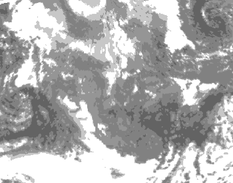 GDPS total cloud 108 hour forecast chart for Canada based on 2025/11/22 1200Z data