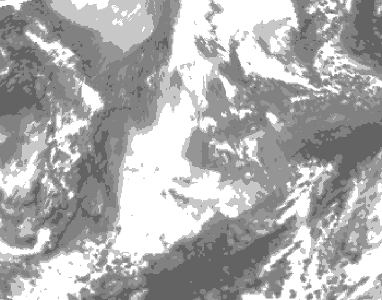 GDPS total cloud 240 hour forecast chart for Canada based on 2025/11/22 1200Z data
