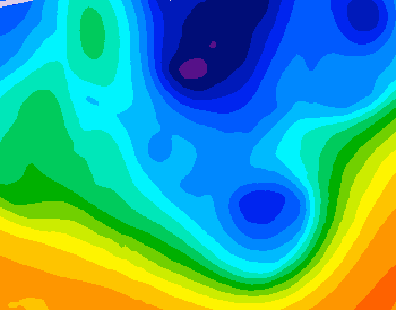 GDPS 500 millibar geopotential height 114 hour forecast chart for Canada based on 2025/11/23 0000Z data