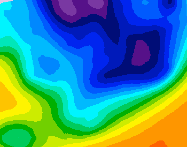 GDPS 500 millibar geopotential height 216 hour forecast chart for Canada based on 2025/11/23 0000Z data