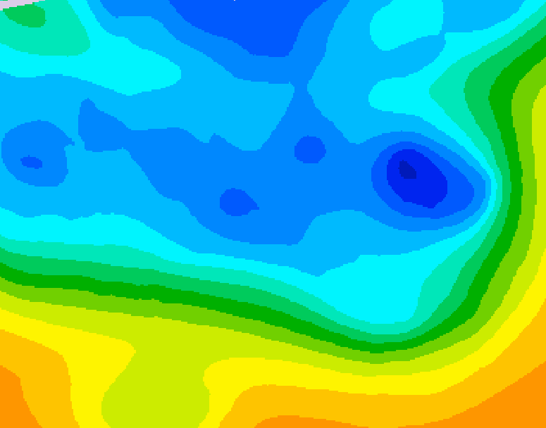 GDPS 500 millibar geopotential height 006 hour forecast chart for Canada based on 2025/11/23 1200Z data