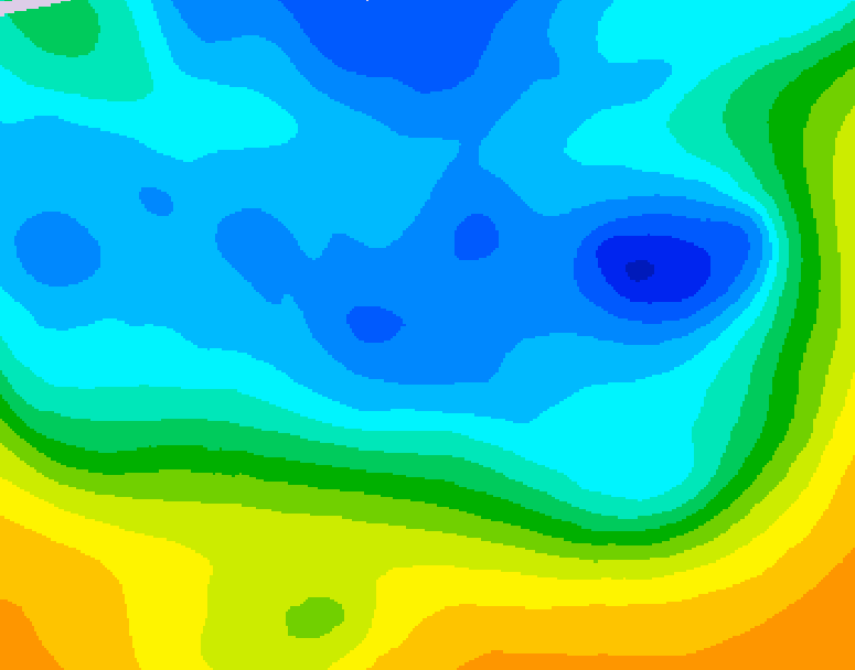 GDPS 500 millibar geopotential height 012 hour forecast chart for Canada based on 2025/11/23 1200Z data