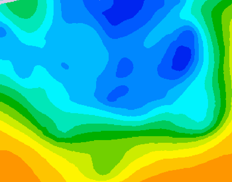 GDPS 500 millibar geopotential height 030 hour forecast chart for Canada based on 2025/11/23 1200Z data