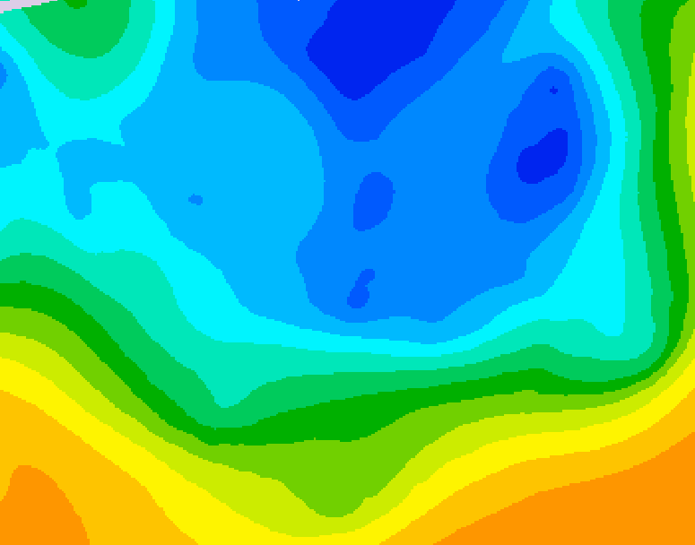 GDPS 500 millibar geopotential height 036 hour forecast chart for Canada based on 2025/11/23 1200Z data