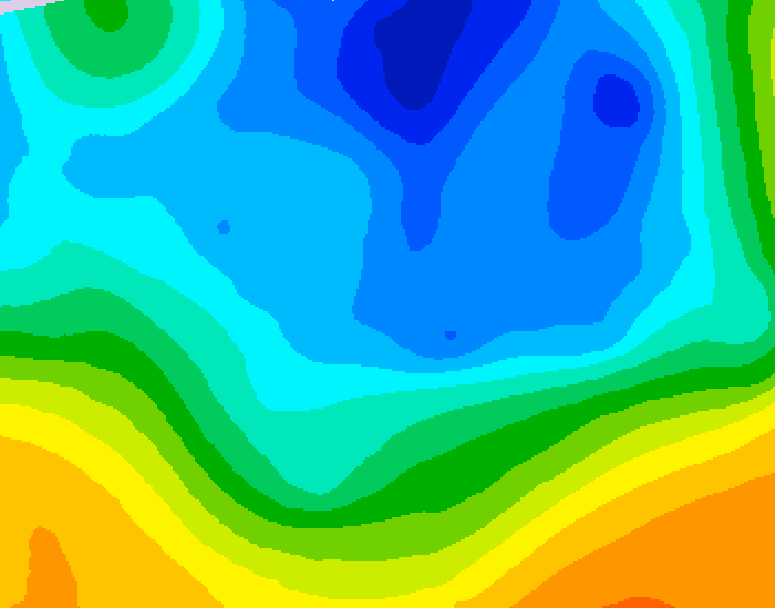 GDPS 500 millibar geopotential height 048 hour forecast chart for Canada based on 2025/11/23 1200Z data