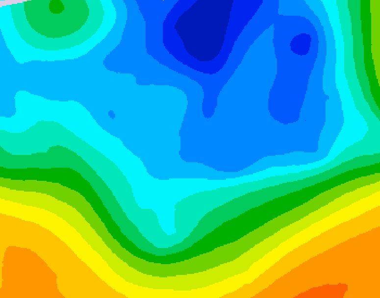 GDPS 500 millibar geopotential height 054 hour forecast chart for Canada based on 2025/11/23 1200Z data