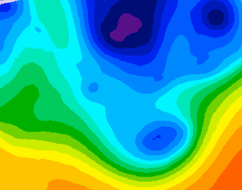 GDPS 500 millibar geopotential height 096 hour forecast chart for Canada based on 2025/11/23 1200Z data