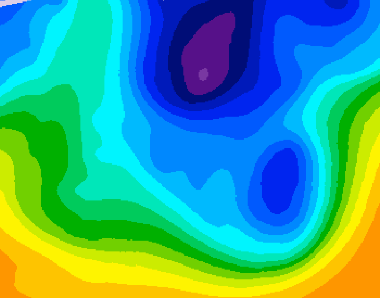 GDPS 500 millibar geopotential height 114 hour forecast chart for Canada based on 2025/11/23 1200Z data
