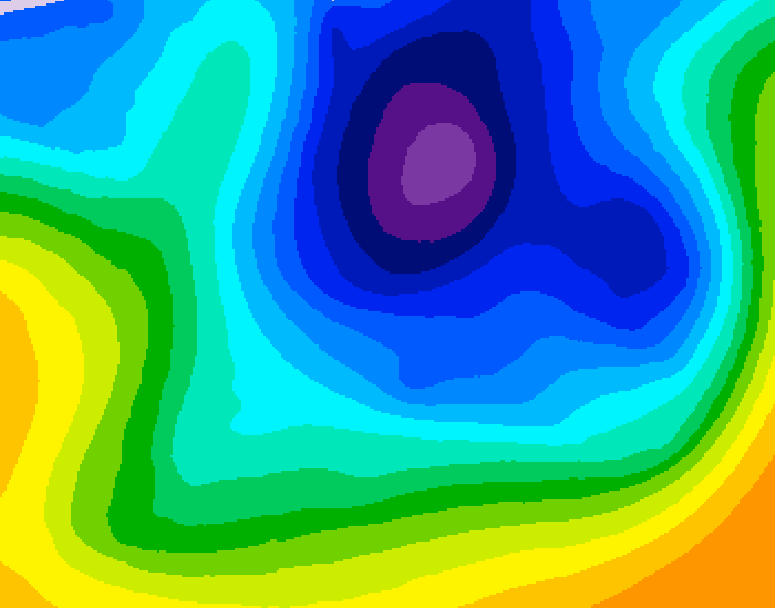 GDPS 500 millibar geopotential height 138 hour forecast chart for Canada based on 2025/11/23 1200Z data
