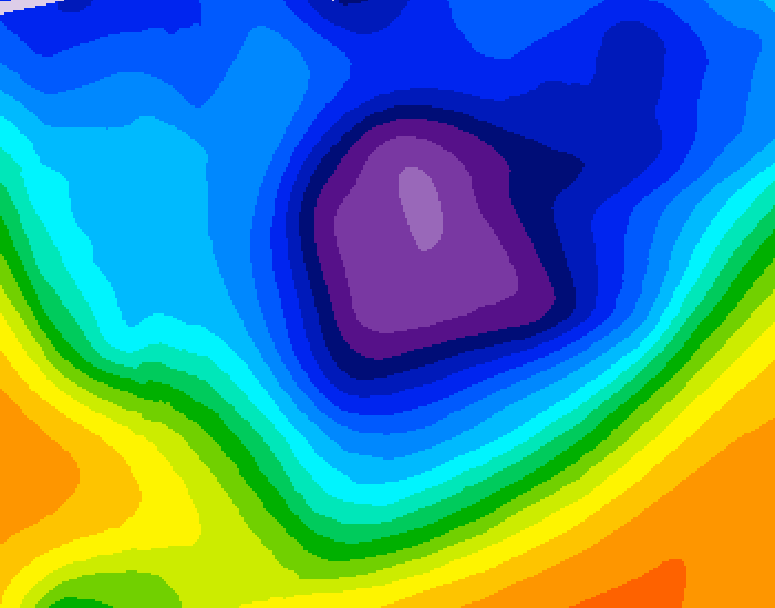 GDPS 500 millibar geopotential height 198 hour forecast chart for Canada based on 2025/11/23 1200Z data