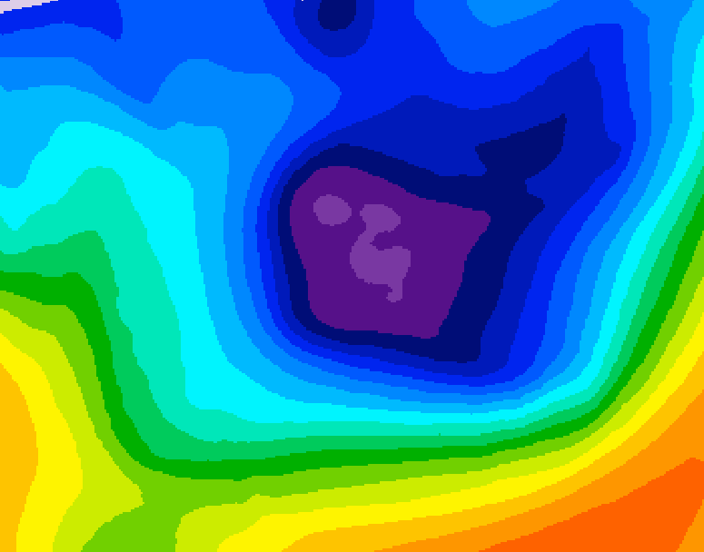 GDPS 500 millibar geopotential height 222 hour forecast chart for Canada based on 2025/11/23 1200Z data