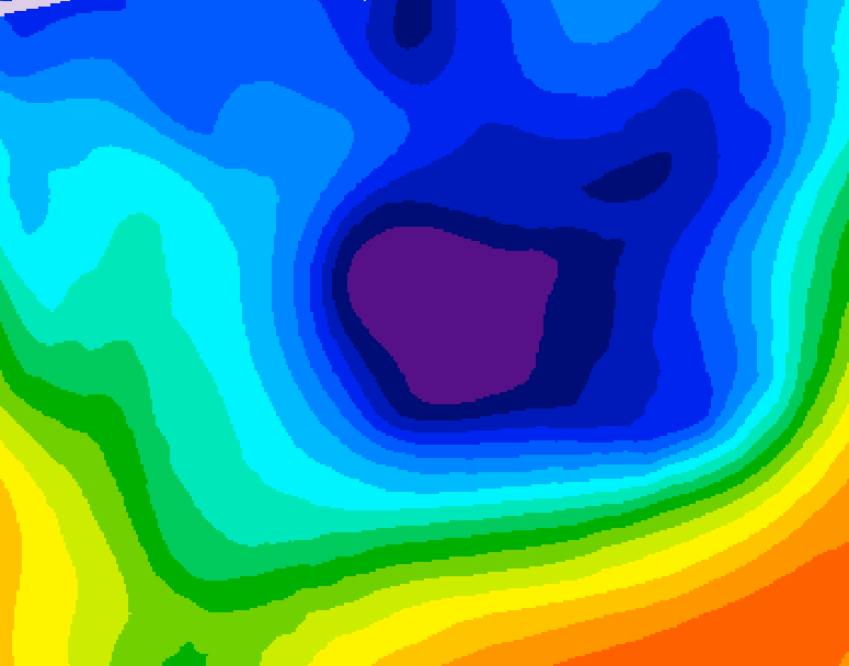 GDPS 500 millibar geopotential height 228 hour forecast chart for Canada based on 2025/11/23 1200Z data