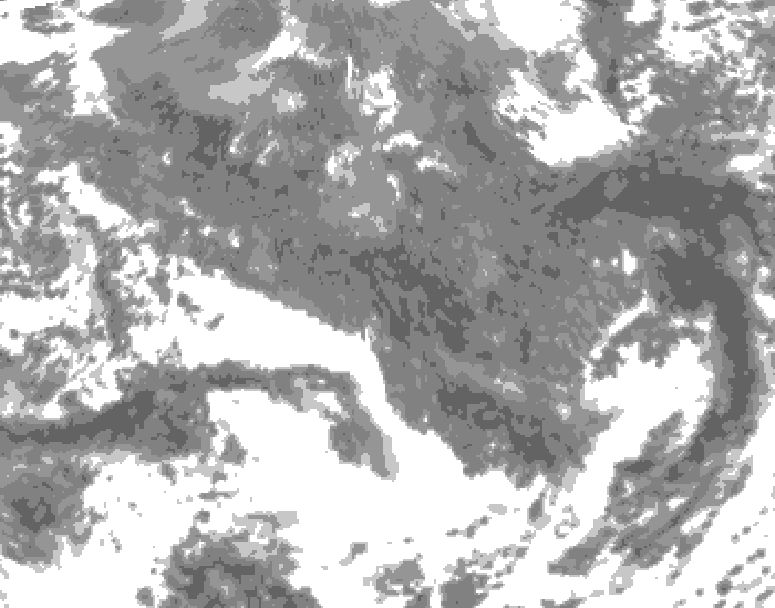 GDPS total cloud 012 hour forecast chart for Canada based on 2025/11/23 0000Z data