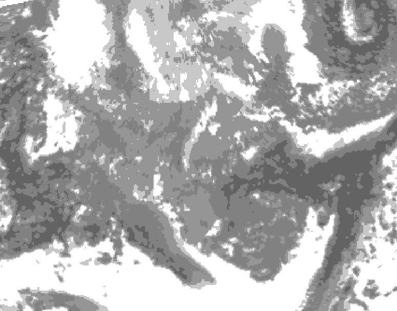 GDPS total cloud 114 hour forecast chart for Canada based on 2025/11/23 0000Z data