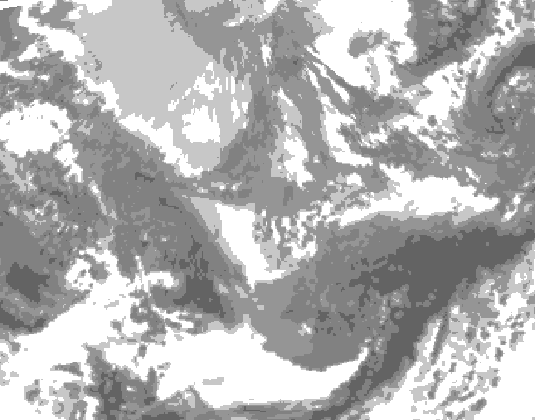 GDPS total cloud 234 hour forecast chart for Canada based on 2025/11/23 0000Z data