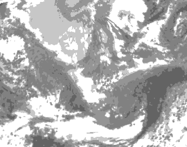 GDPS total cloud 240 hour forecast chart for Canada based on 2025/11/23 0000Z data