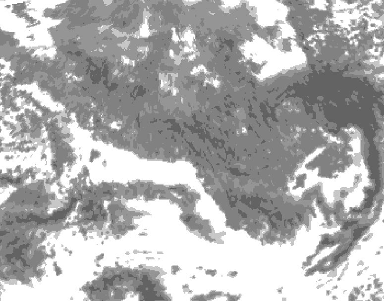 GDPS total cloud 006 hour forecast chart for Canada based on 2025/11/23 1200Z data