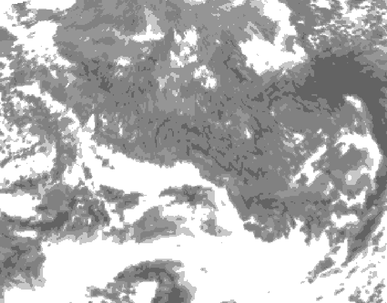 GDPS total cloud 012 hour forecast chart for Canada based on 2025/11/23 1200Z data