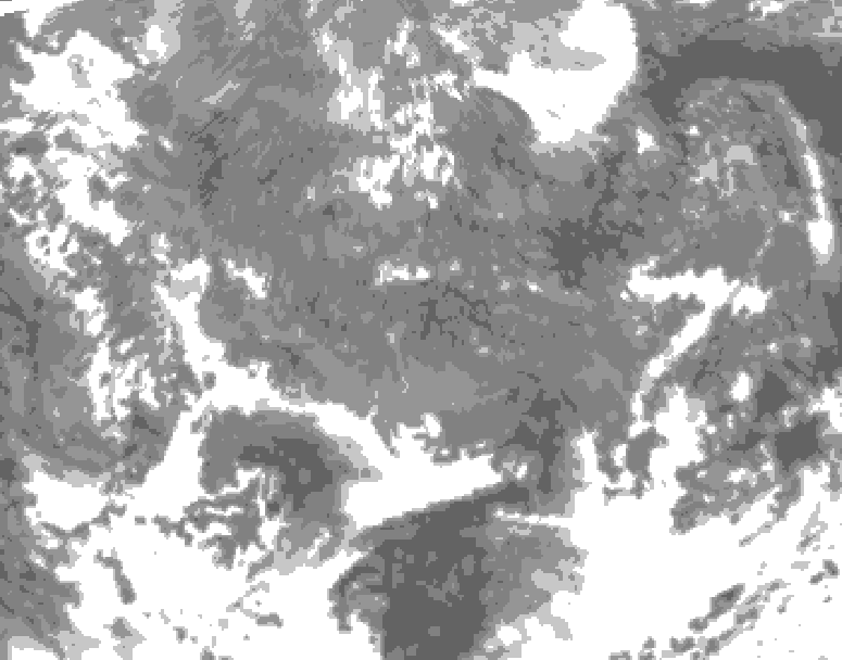 GDPS total cloud 030 hour forecast chart for Canada based on 2025/11/23 1200Z data
