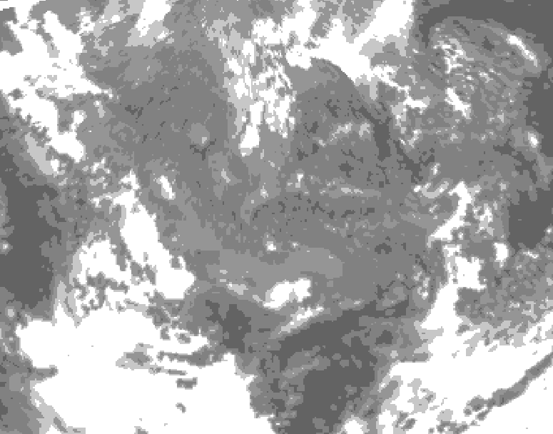 GDPS total cloud 042 hour forecast chart for Canada based on 2025/11/23 1200Z data